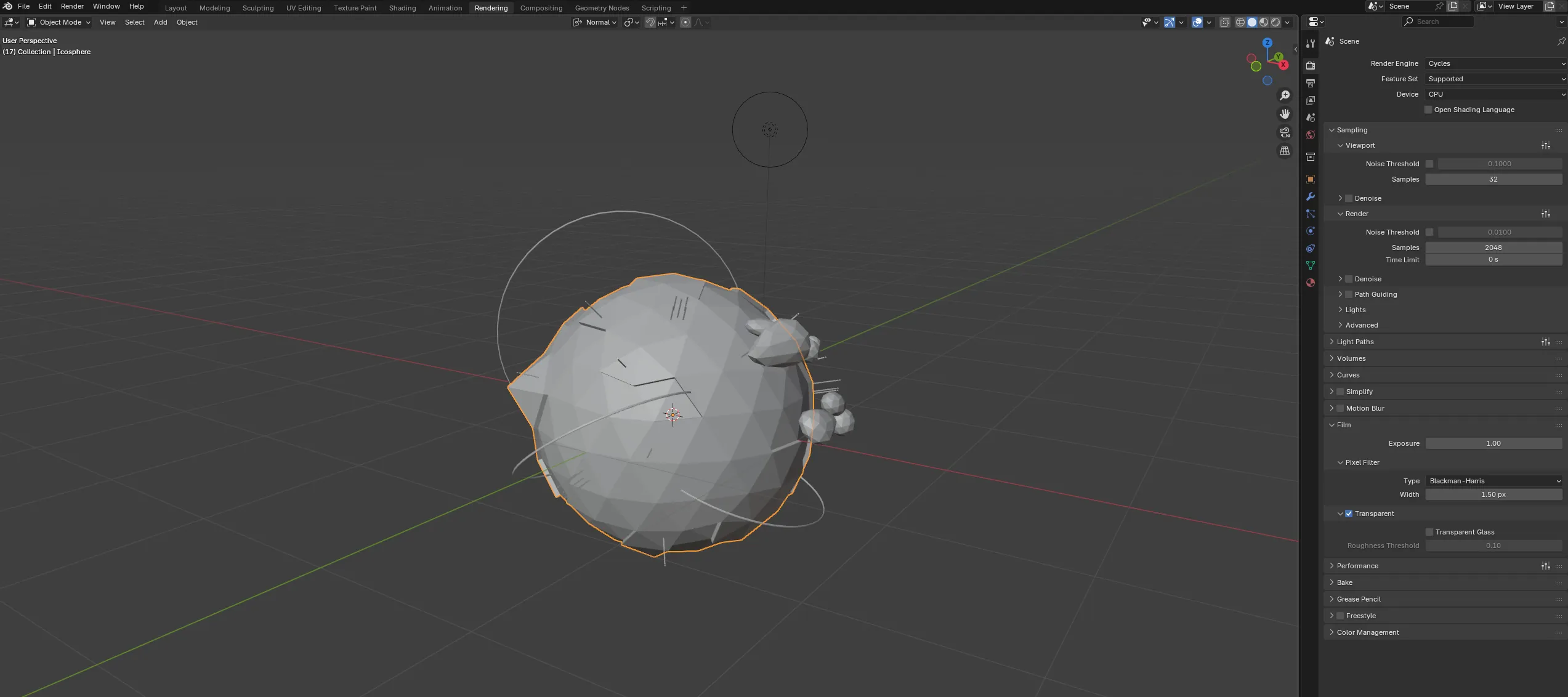 screenshot of blender showing the github globe