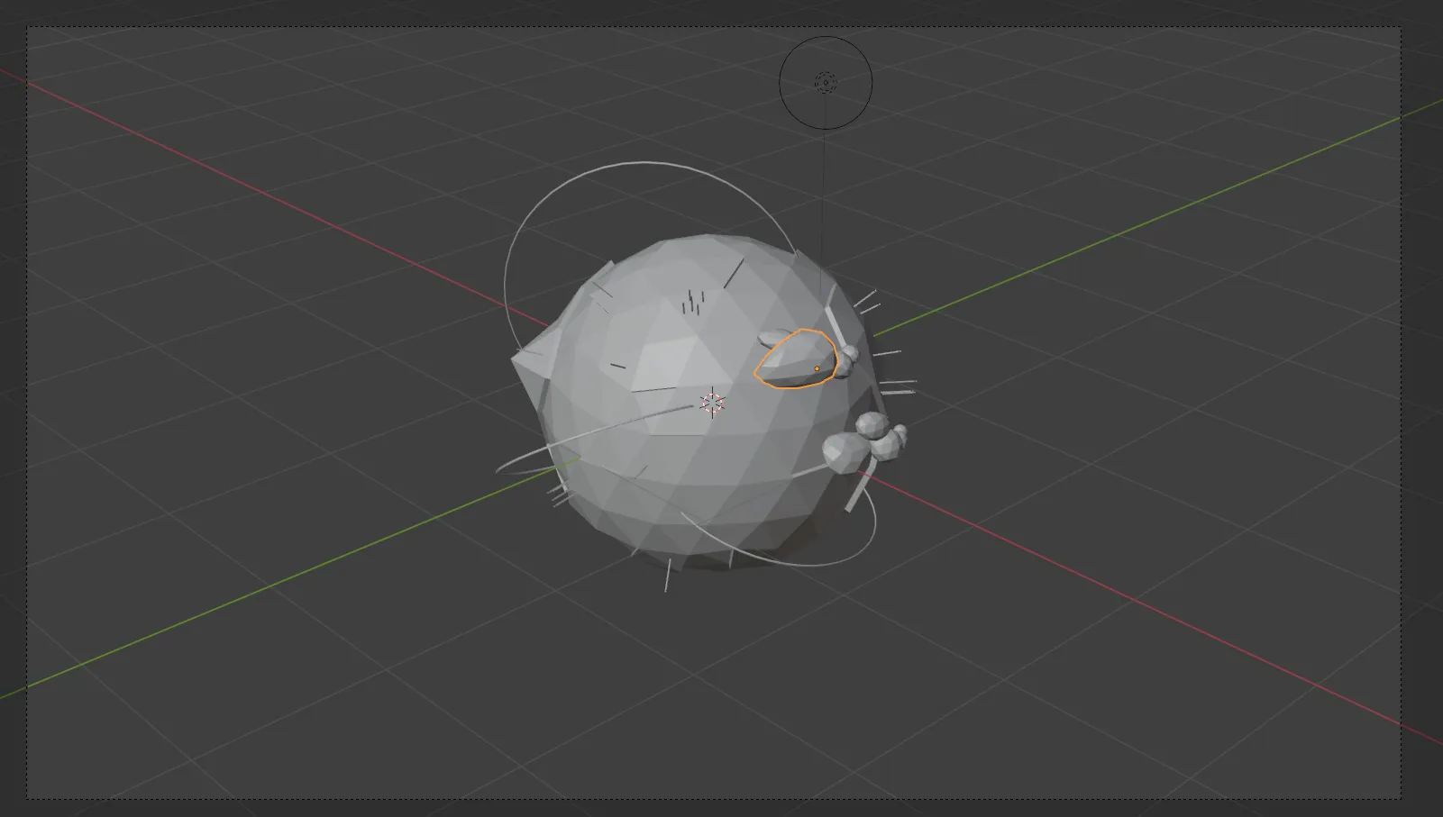 screenshot of blender showing the camer’s view of the github globe