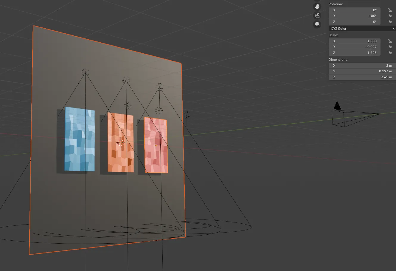 screenshot of blender showing another scene with the dark gray backdrop