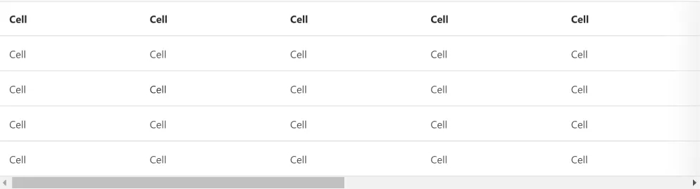 a table screenshot showing a subtle gradient cue for overflowing content
